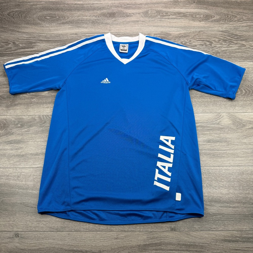 Vintage Adidas Italy Jersey Mens Small Blue Fifa World Cup 2006 Soccer Italia